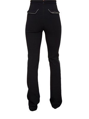 Pantaloni in crêpe nero con piping a contrasto Elisabetta Franchi in DONNA