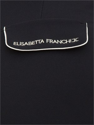 Pantaloni in crêpe nero con piping a contrasto Elisabetta Franchi in DONNA