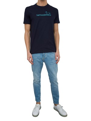 T-SHIRT HARMONT [AND] BLAINE BLU in UOMO