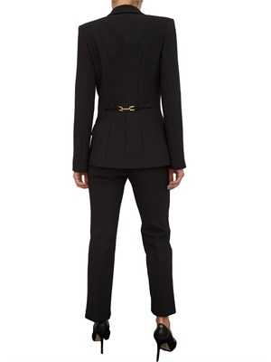 Tailleur monopetto in crêpe nero Elisabetta Franchi in DONNA