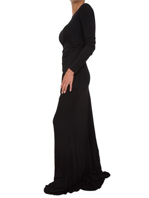 Abito lungo Elisabetta Franchi in jersey nero con drappeggi e chiusura logo spalle
650,00 € in DONNA