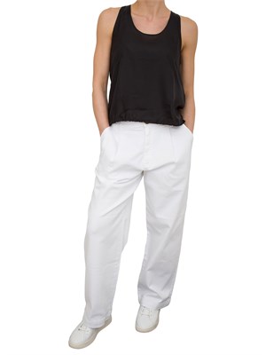Top in seta habotai Marella nero in DONNA