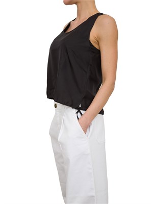 Top in seta habotai Marella nero in DONNA