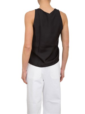 Top in seta habotai Marella nero in DONNA