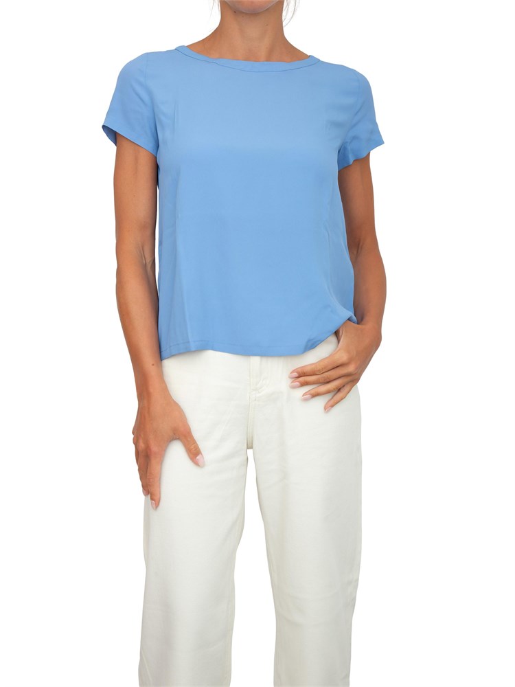 Blusa Emme Marella azzurro  in misto seta