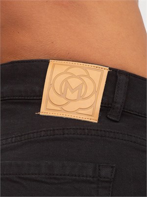 Jeans 5 tasche Marella modello flare in cotone nero in DONNA