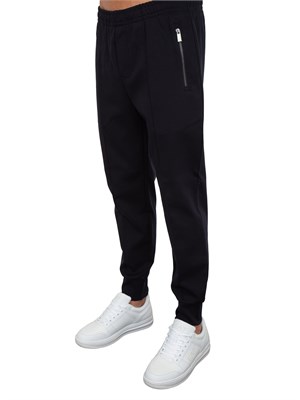 Pantaloni uomo Emporio Armani modello jogger in tessuto punto Roma blu in UOMO