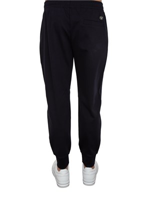 Pantaloni uomo Emporio Armani modello jogger in tessuto punto Roma blu in UOMO