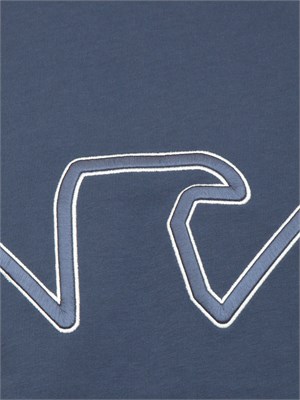 T-shirt Emporio Armani uomo in cotone blu chiaro con aquila sagomata in UOMO