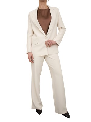 Pantaloni a zampa Nenette in tricottina bianco panna in DONNA