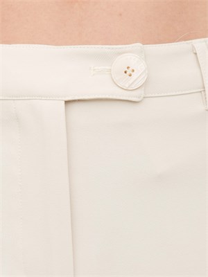 Pantaloni a zampa Nenette in tricottina bianco panna in DONNA