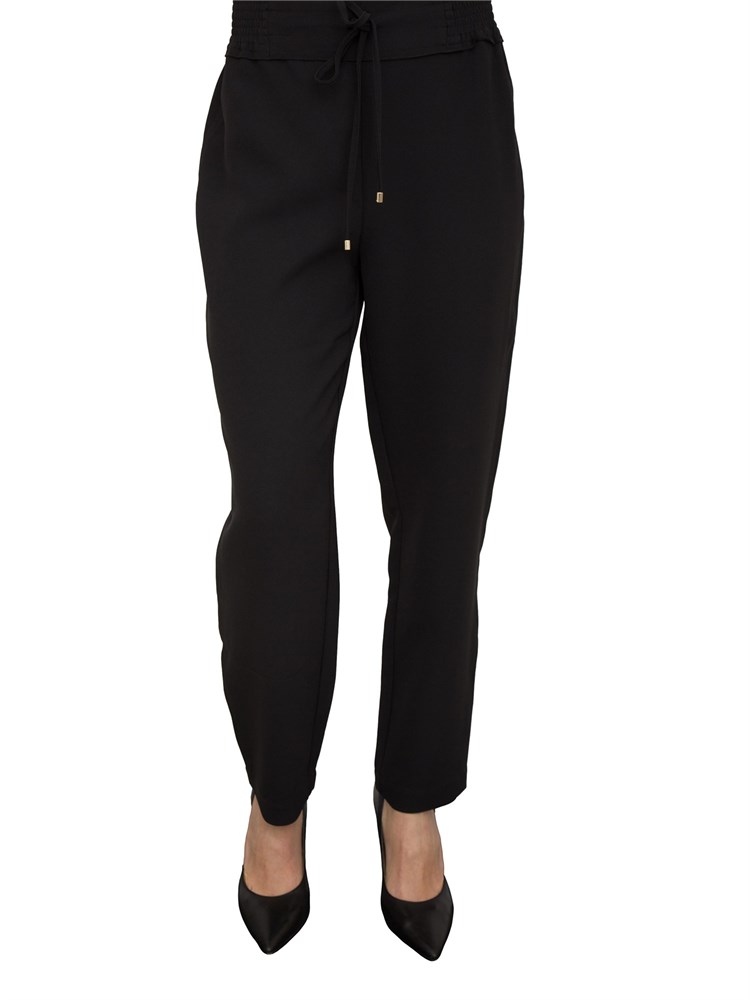 Pantaloni chino Nenette nero con coulisse in vita