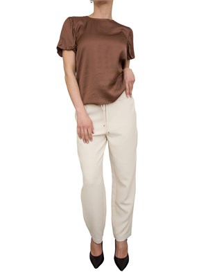 Panaloni chino Nenette bianco panna con coulisse in vita in DONNA