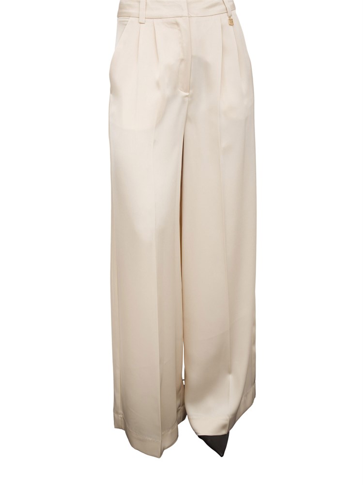 Pantaloni palazzo Fracomina raso beige