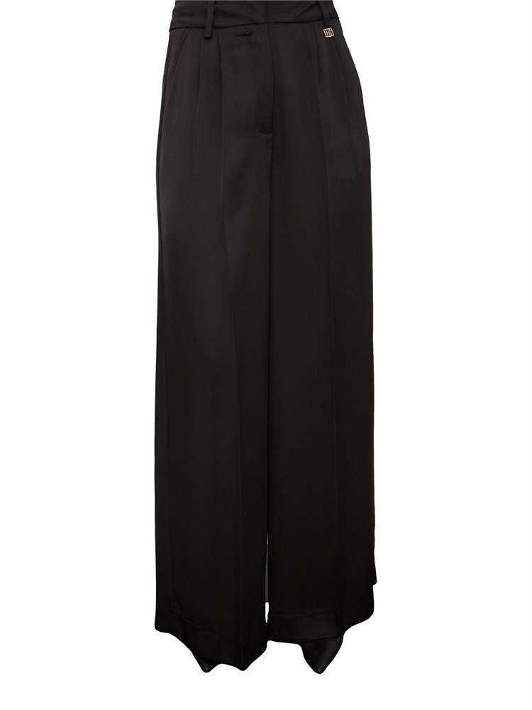 Pantaloni palazzo Fracomina raso nero