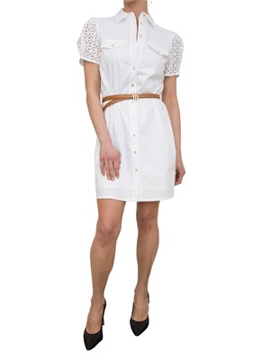 Abito fitted chemisier Fracomina in cotone bianco in DONNA