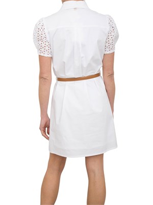 Abito fitted chemisier Fracomina in cotone bianco in DONNA