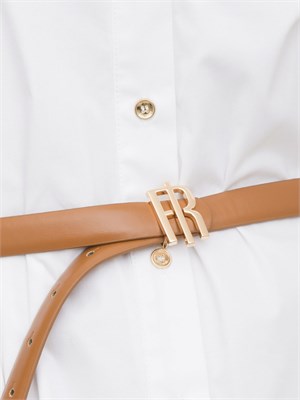 Abito fitted chemisier Fracomina in cotone bianco in DONNA