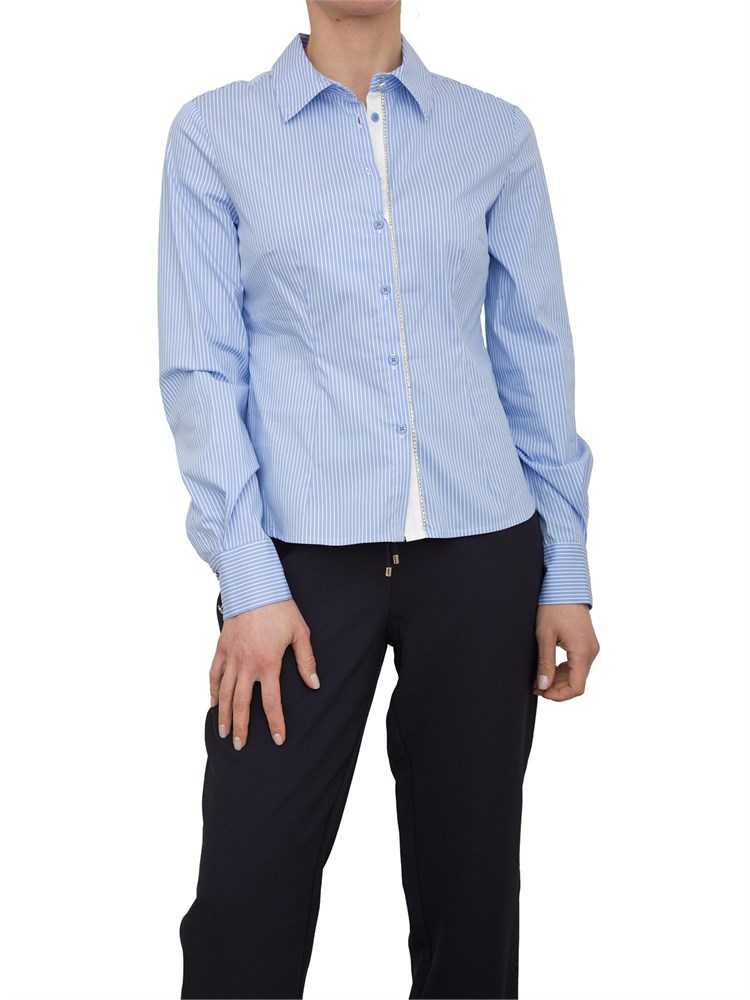 Camicia regular Fracomina in popeline a righe azzurre