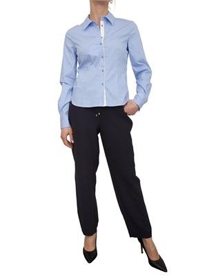 Camicia regular Fracomina in popeline a righe azzurre in DONNA