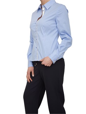 Camicia regular Fracomina in popeline a righe azzurre in DONNA