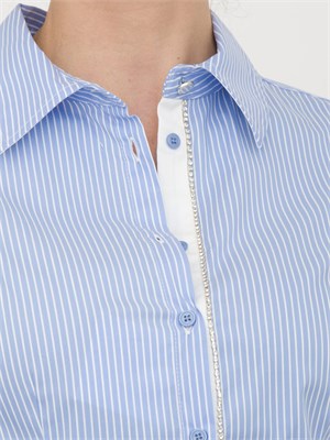 Camicia regular Fracomina in popeline a righe azzurre in DONNA