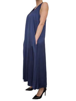 Abito Fracomina linea ad A midi in viscosa blu in DONNA