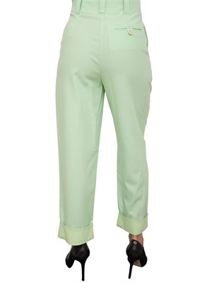 Pantalone carrot Fracomina in lino verde in DONNA
