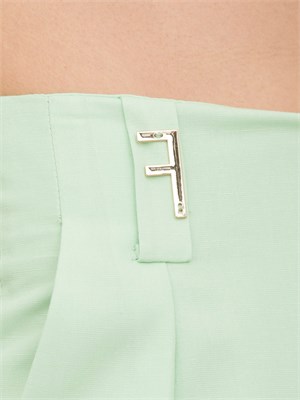 Pantalone carrot Fracomina in lino verde in DONNA