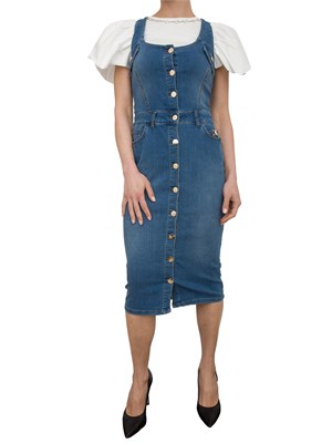 Abito aderente lungo in denim Fracomina in DONNA
