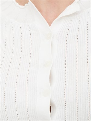 Cardigan Nenette traforato bianco panna in DONNA