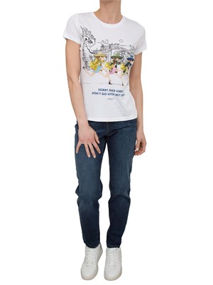 T-shirt bianca Nenette stampa strass in DONNA