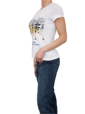 T-shirt bianca Nenette stampa strass in DONNA