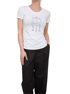T-shirt con strass Fracomina bianco in DONNA
