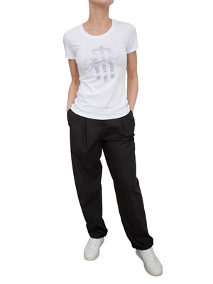 T-shirt con strass Fracomina bianco in DONNA