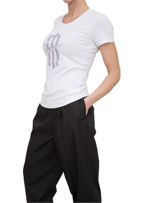 T-shirt con strass Fracomina bianco in DONNA