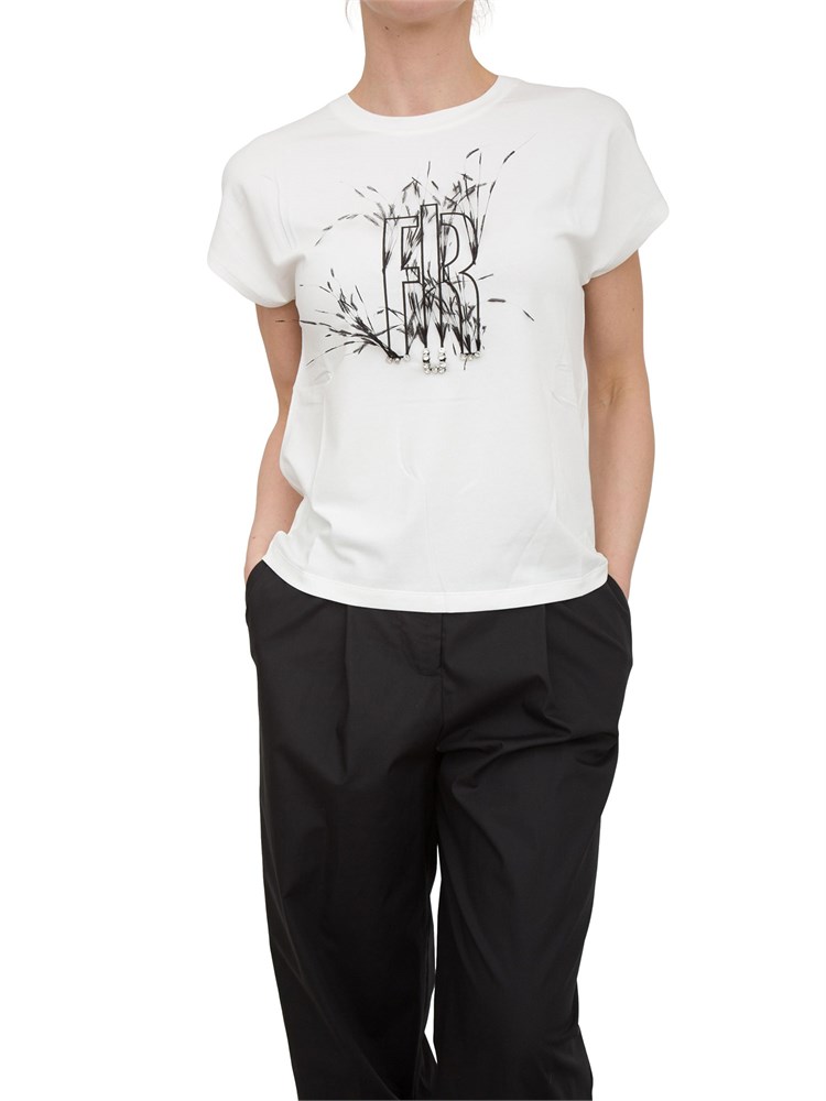 T-shirt over Fracomina con logo a contrasto