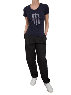 T-shirt con strass Fracomina blu in DONNA