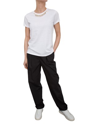 T-shirt con applicazioni gioiello Fracomina bianco in DONNA