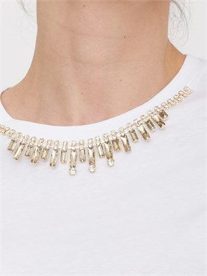 T-shirt con applicazioni gioiello Fracomina bianco in DONNA