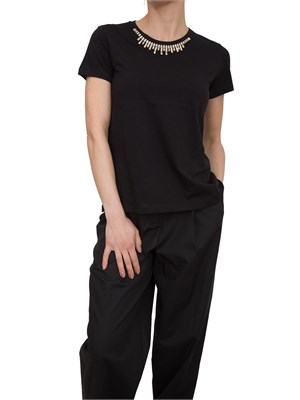 T-shirt con applicazioni gioiello Fracomina nero in DONNA