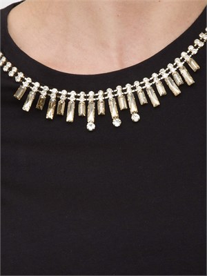 T-shirt con applicazioni gioiello Fracomina nero in DONNA