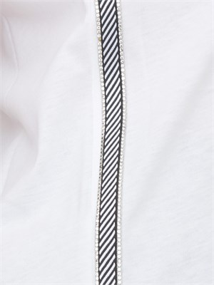 T-shirt con bande sui lati Fracomina bianco in DONNA