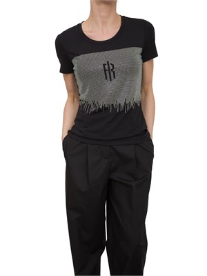 T-shirt con strass Fracomina nero in DONNA