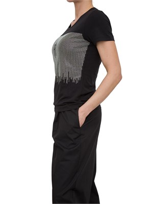 T-shirt con strass Fracomina nero in DONNA