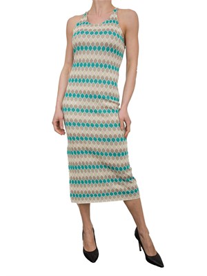 Abito midi in jacquard geometrico multicolor in DONNA