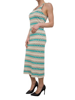 Abito midi in jacquard geometrico multicolor in DONNA
