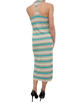 Abito midi in jacquard geometrico multicolor in DONNA
