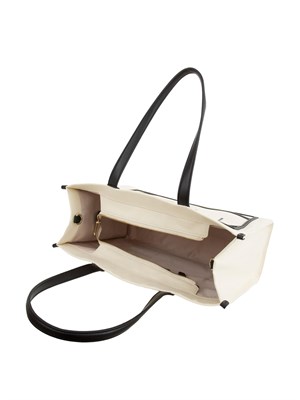 Borsa shopper Twinset in canvas con logo bianco in DONNA