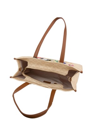 Borsa shopper Twinset in canvas con stampa fiori in DONNA